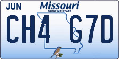 MO license plate CH4G7D