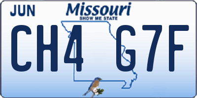 MO license plate CH4G7F