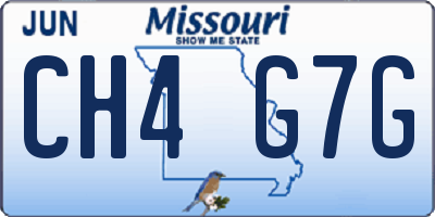 MO license plate CH4G7G
