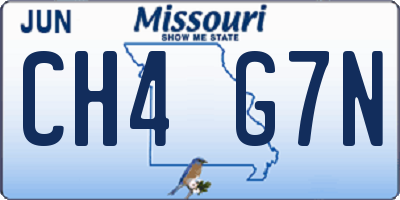 MO license plate CH4G7N