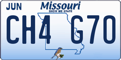 MO license plate CH4G7O