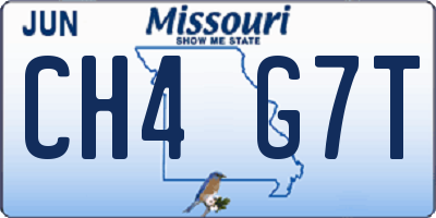 MO license plate CH4G7T