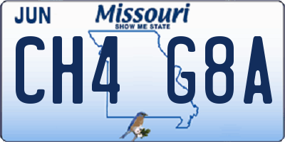 MO license plate CH4G8A