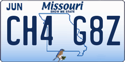 MO license plate CH4G8Z