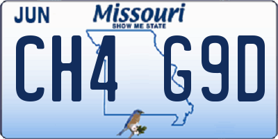 MO license plate CH4G9D