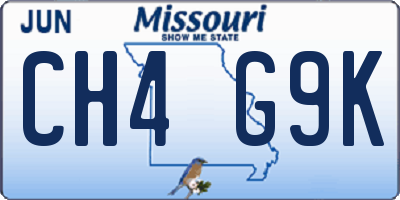 MO license plate CH4G9K