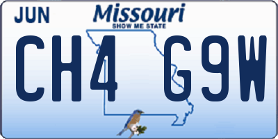 MO license plate CH4G9W