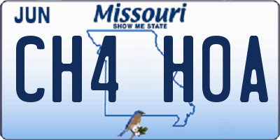 MO license plate CH4H0A