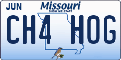 MO license plate CH4H0G