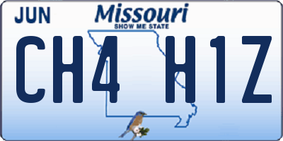 MO license plate CH4H1Z