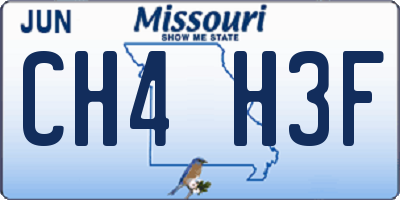 MO license plate CH4H3F