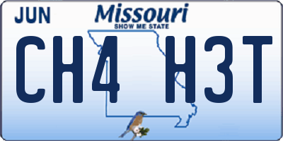 MO license plate CH4H3T