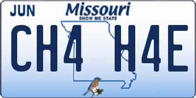 MO license plate CH4H4E