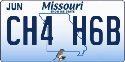 MO license plate CH4H6B