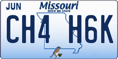 MO license plate CH4H6K