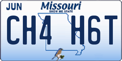 MO license plate CH4H6T