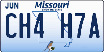 MO license plate CH4H7A
