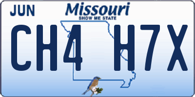 MO license plate CH4H7X
