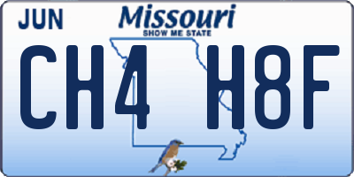 MO license plate CH4H8F