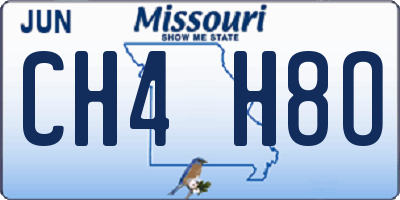 MO license plate CH4H8O
