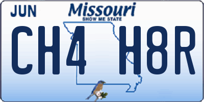 MO license plate CH4H8R