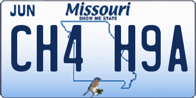 MO license plate CH4H9A