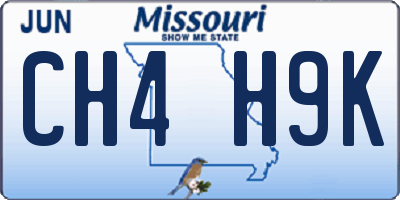 MO license plate CH4H9K