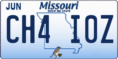 MO license plate CH4I0Z