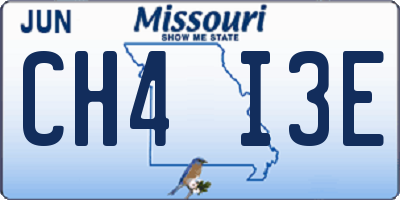 MO license plate CH4I3E