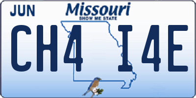 MO license plate CH4I4E