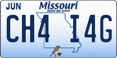 MO license plate CH4I4G