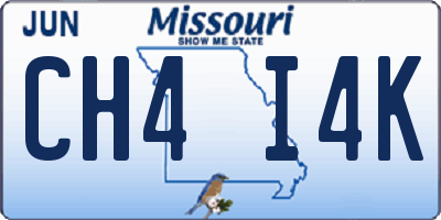 MO license plate CH4I4K