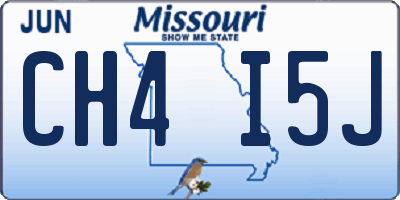 MO license plate CH4I5J
