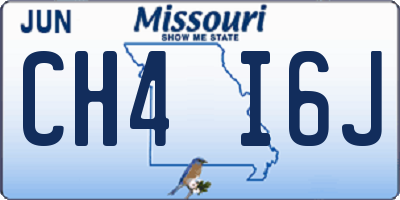 MO license plate CH4I6J