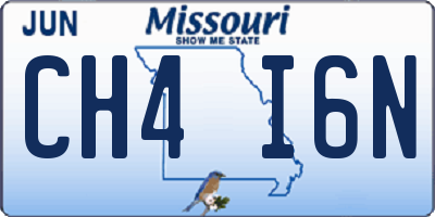 MO license plate CH4I6N