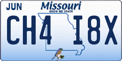 MO license plate CH4I8X