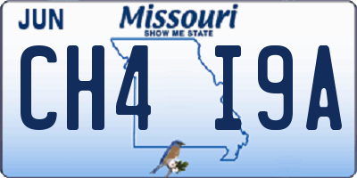 MO license plate CH4I9A