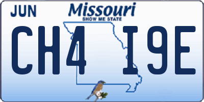 MO license plate CH4I9E