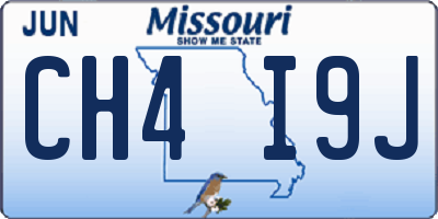 MO license plate CH4I9J