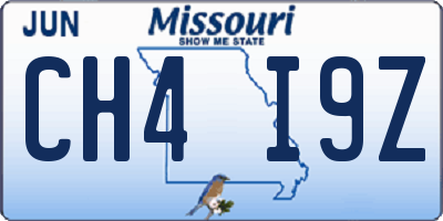 MO license plate CH4I9Z