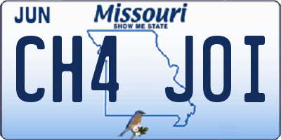 MO license plate CH4J0I