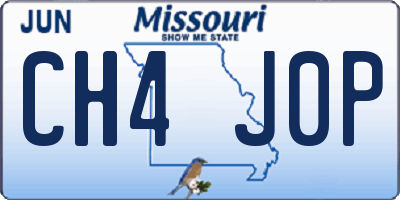 MO license plate CH4J0P