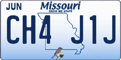 MO license plate CH4J1J