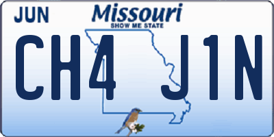 MO license plate CH4J1N