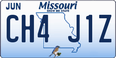 MO license plate CH4J1Z