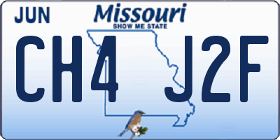 MO license plate CH4J2F