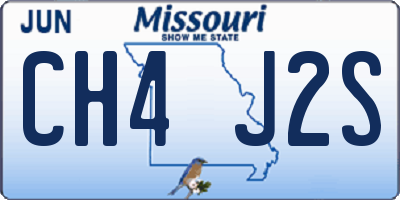 MO license plate CH4J2S