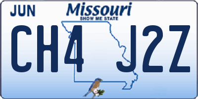 MO license plate CH4J2Z