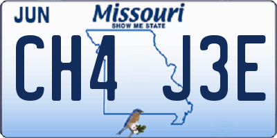 MO license plate CH4J3E