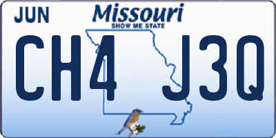 MO license plate CH4J3Q